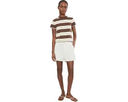7 For All Mankind Шорты-брюки с прямыми штанинами и высокой талией