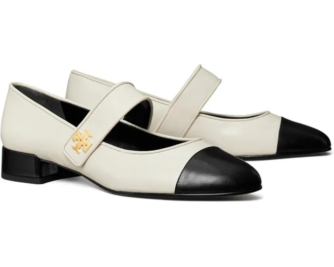 Туфли Tory Burch Cap-Toe Mary Jane Heel Ballet 25mm с контрастным носком