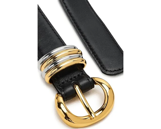 Ремень Madewell Inez Mixed Metal из кожи с позолоченной пряжкой