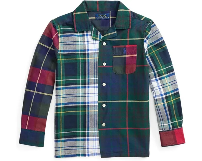 Рубашка в клетку из хлопкового оксфорда Polo Ralph Lauren Kids для малышей и детей