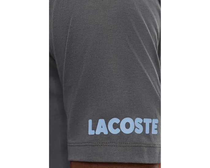 Футболка Lacoste для отдыха из хлопка с принтом в классическом крое