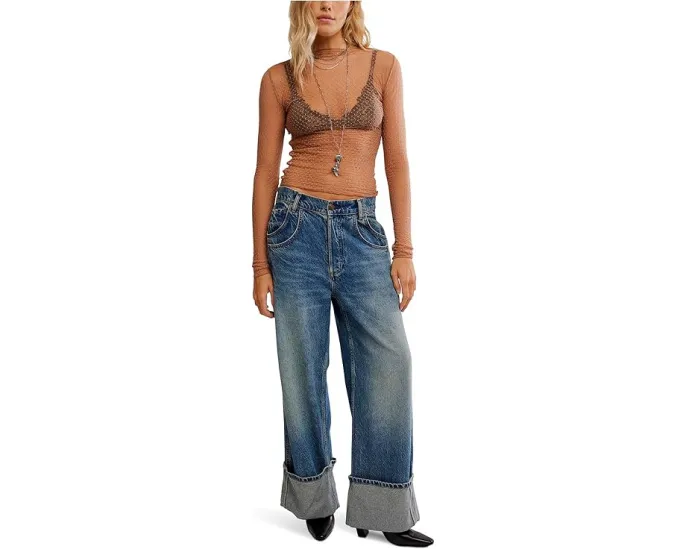 Топ Free People Minding My Business из сетки с рюшами