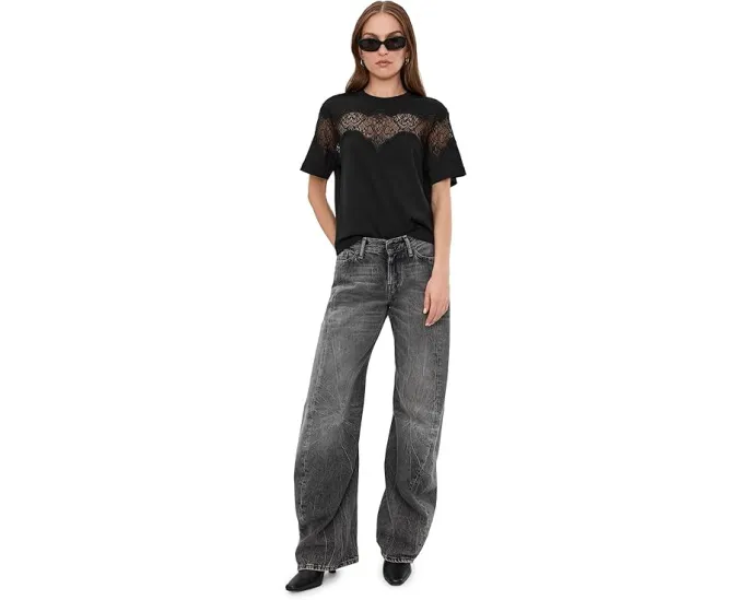 Футболка AllSaints Lisa Lace Tee с кружевными вставками