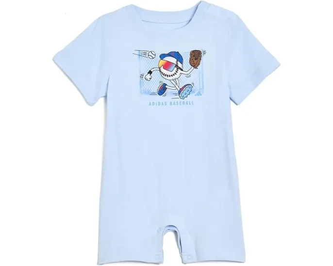 Комбинезон adidas Kids с короткими рукавами и принтом бейсбольного талисмана из мягкого хлопка