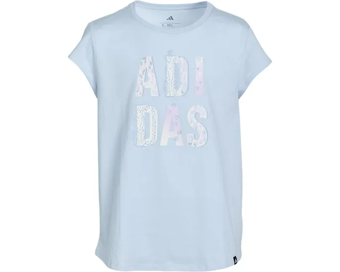 Футболка adidas Kids с коротким рукавом и ярким логотипом из фольги