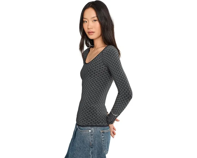 Лонгслив Free People Love Letter из мягкой ткани с круглым вырезом