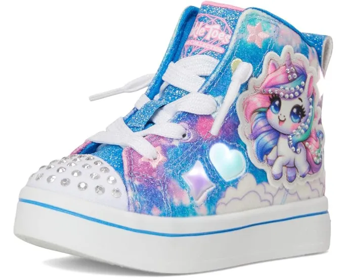 Кроссовки SKECHERS KIDS Twi-Lites 2.0 с подсветкой и дизайном единорога-кошки
