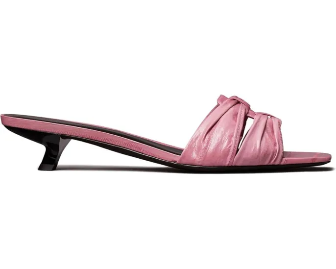 Босоножки Tory Burch 35 mm Ruched с квадратным носком и каблуком котенка