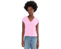 Топ Lilla P Cuffed Sleeve с V-образным вырезом и укороченным кроем