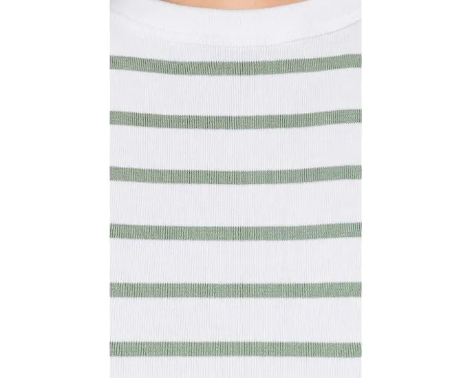 Майка Lilla P с высоким вырезом в рубчатую полоску облегающего кроя