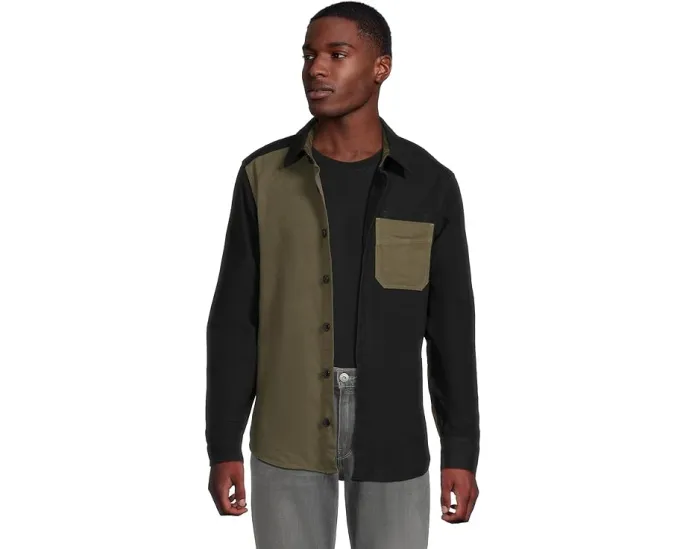 Рубашка L.L.Bean Signature 1933 из замши с длинным рукавом и смешанными материалами