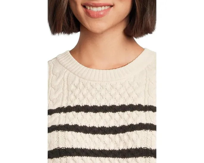 Кроп-свитер Lilla P без рукавов с косой вязкой и резинкой по краям