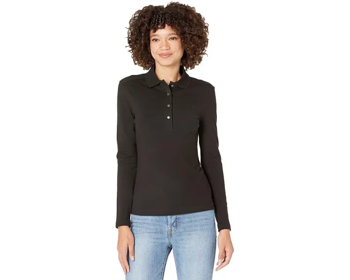 Lacoste Поло с длинным рукавом Slim Stretch Pique из хлопка с эластаном