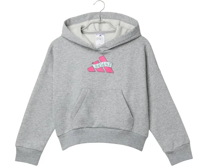 Толстовка adidas Kids Heather Multi Graphic Fleece с капюшоном и разноцветными принтами