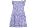 Платье Vineyard Vines Kids Flutter Pintuck с V-образным вырезом и короткими рукавами-фонариками