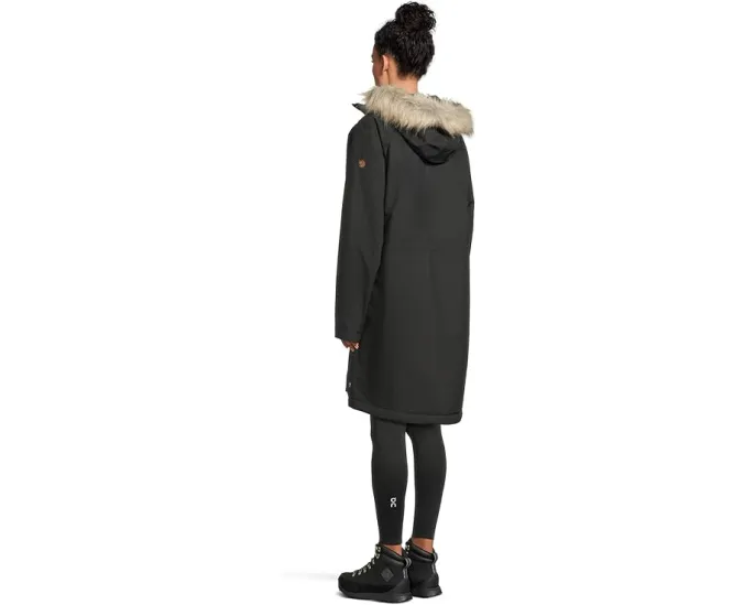 Длинная утепленная парка Fjällräven Nuuk Lite с капюшоном и искусственным мехом