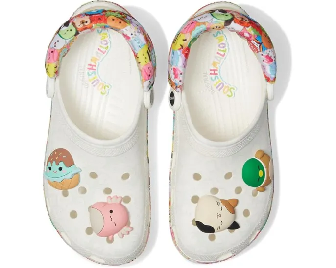 Классические кроксы Crocs с принтом Squishmallows и большими шармами