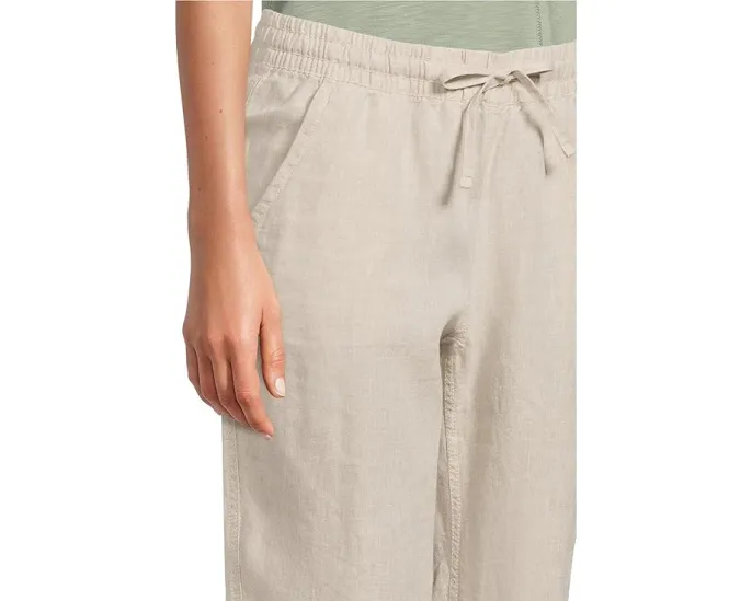 Льняные брюки L.L.Bean Premium Linen Breezy с зауженным силуэтом и разрезом по бокам