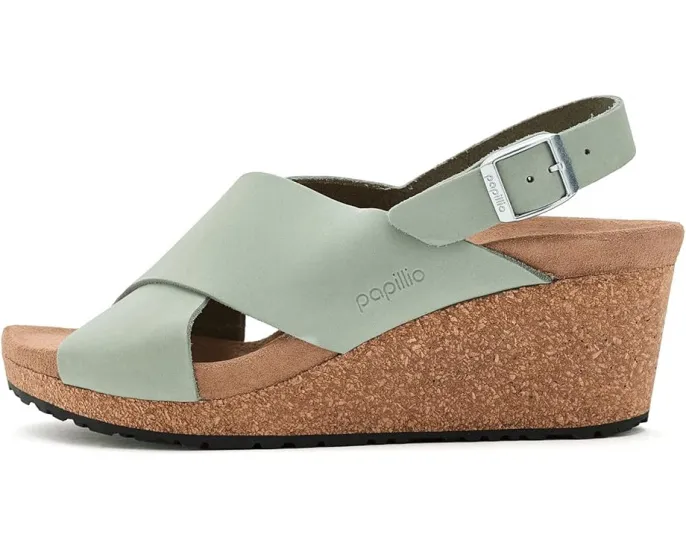 Биркенштоки Samira Wedge на платформе из нубука с регулируемым ремешком на щиколотке