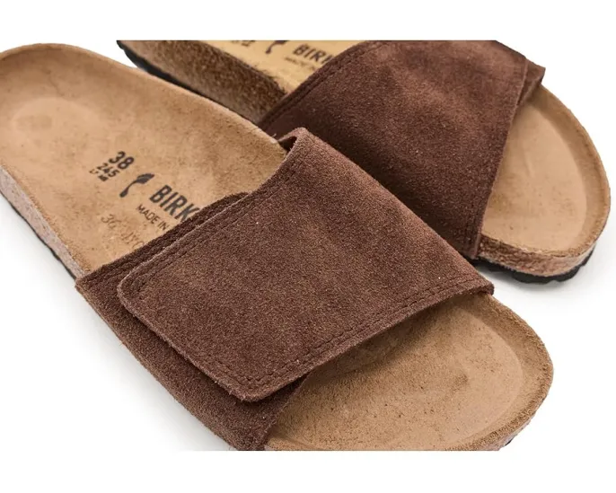 Сандалии Birkenstock Sylt из замши с контурной стелькой и регулируемой застежкой