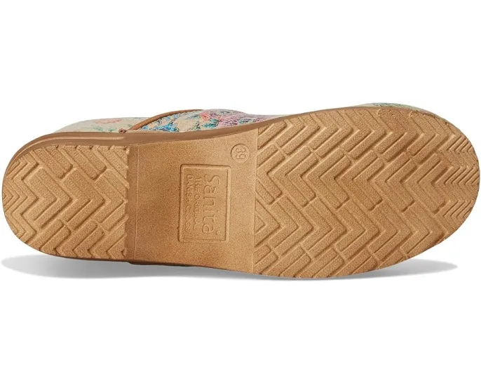 Веганские сабо Sanita Bio из переработанных материалов с цветочным принтом