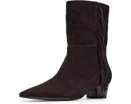 Ботильоны Madewell Lia из замши с бахромой на массивном каблуке