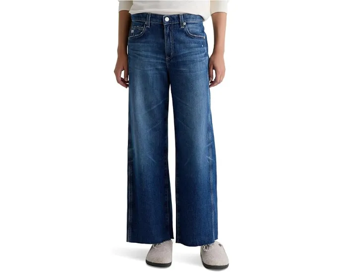 Джинсы AG Saige с средней посадкой и широкими укороченными штанинами