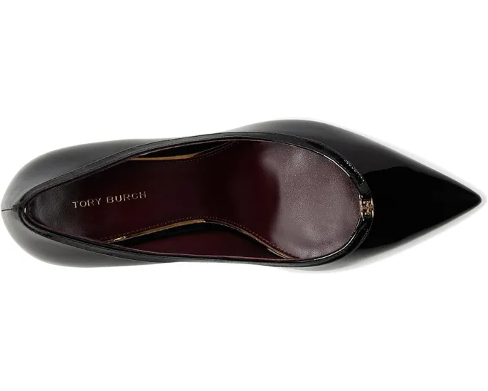 Туфли-лодочки Double T-Buckle Pump с острым носком на каблуке 80 мм Tory Burch