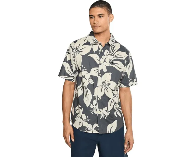 Quiksilver Рубашка Kailua Classic Woven с цветочным принтом из хлопкового поплина