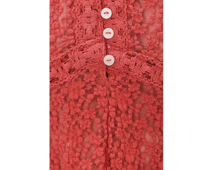 Футболка с коротким рукавом Claro Free People с кружевным узором