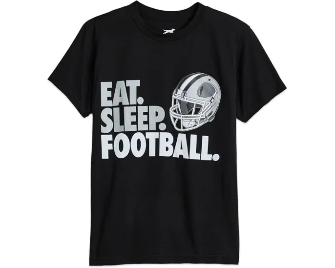 Футболка ChalkTalk SPORTS Kids Football CTS ProBlend™ с принтом Eat Sleep Football