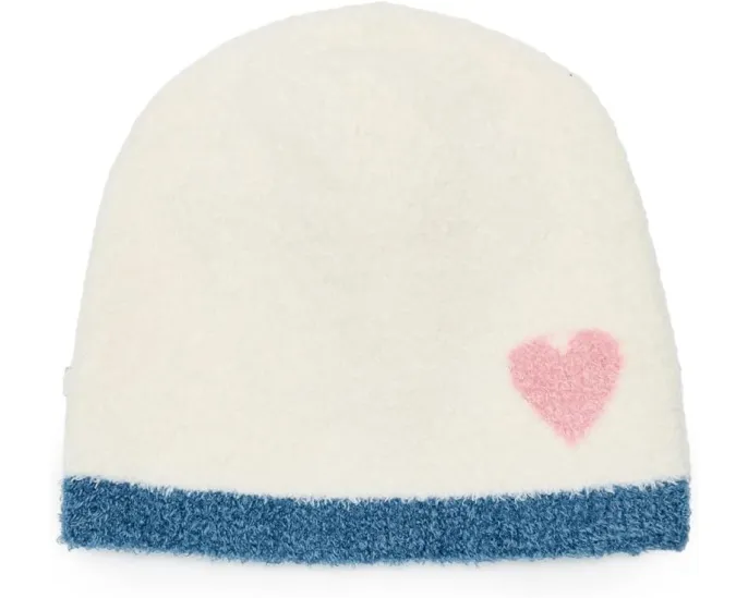 Детская шапочка Barefoot Dreams CozyChic Lite Colorblock Heart с узором сердце