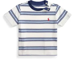 Полосатая футболка из хлопкового джерси для младенцев Polo Ralph Lauren Kids