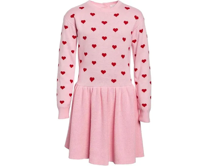 Платье-свитер с сердечками Janie and Jack для девочки с длинным рукавом