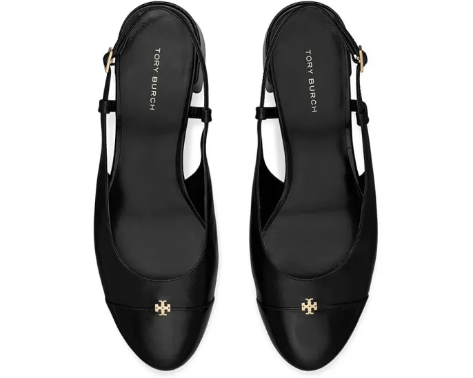 Туфли Tory Burch Cap-Toe Slingback 45mm с контрастным носком и каблуком