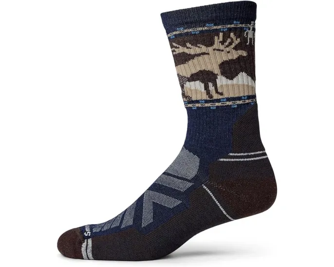 Носки Smartwool Hike Light Cushion Mountain Moose Crew с бесшовным носком и сетчатыми зонами
