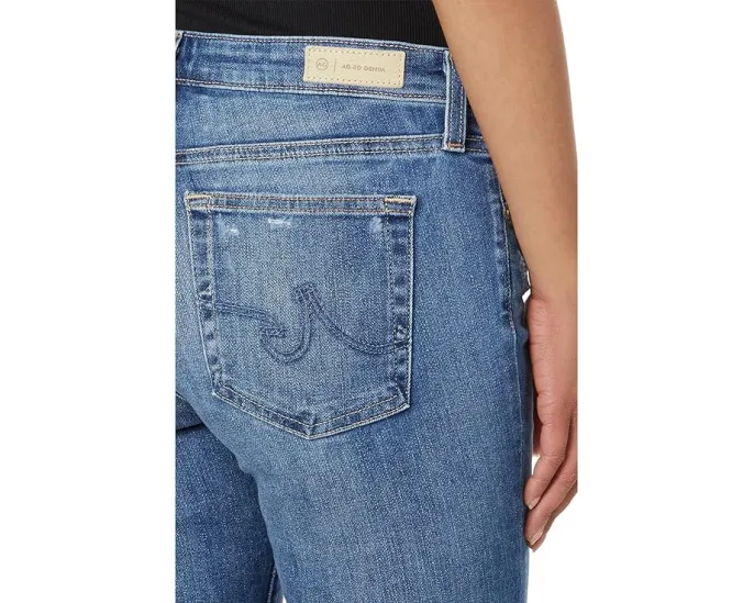 Джинсы AG Jeans Prima Mid-Rise Cigarette Ankle с зауженным низом и пятью карманами