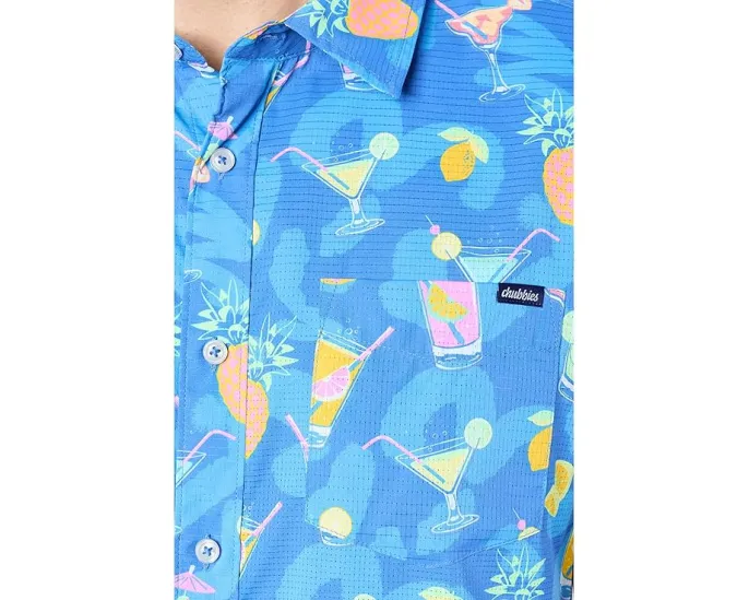 Chubbies Sunday Funday рубашка Breezetech голубая с цветочным принтом