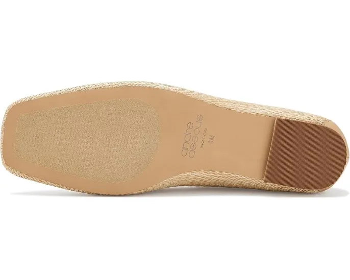 Лоферы Andre Assous Ariane из рафии с цепочкой и квадратным носком