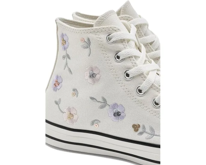 Кеды Converse Chuck Taylor All Star Sequin Flowers высокие с пайетками