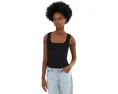 Madewell топ с круглым вырезом и сборкой