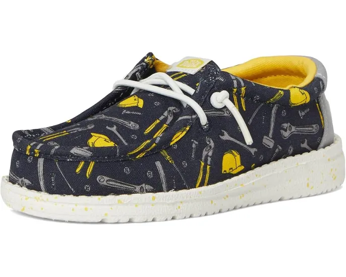 Кроссовки Wally Construction от Hey Dude Kids из текстиля с эластичными шнурками