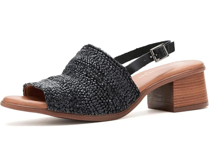 Босоножки Eric Michael Rafa с ремешком на пятке из кожи под рафию