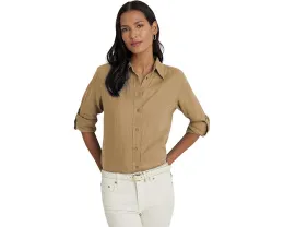 Льняная рубашка Lauren Ralph Lauren цвета Birch Tan