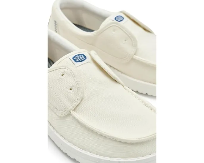 Hey Dude Wendy Cru Stretch Canvas слипоны с эластичными шнурками и съемной стелькой
