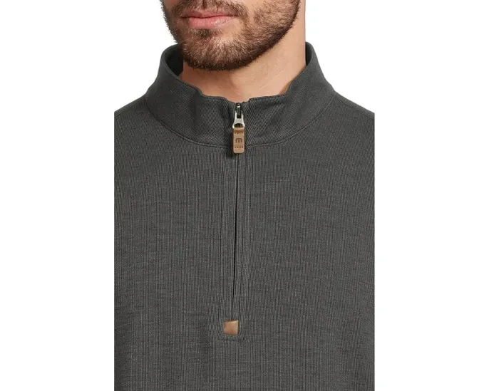 Свитер TravisMathew Cloud Sweater 1/4 Zip с логотипом и резинками на манжетах