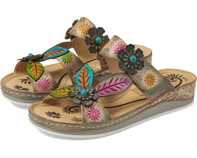 Сандалии Pillow-Soft с цветочным декором и ручной росписью стельки L'Artiste by Spring Step