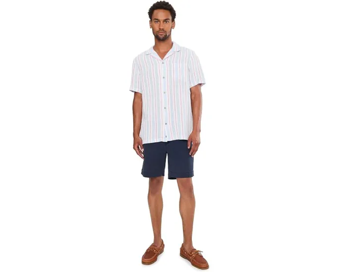 Vineyard Vines рубашка Cabana из текстурированного льна Sparkler Stripe с коротким рукавом