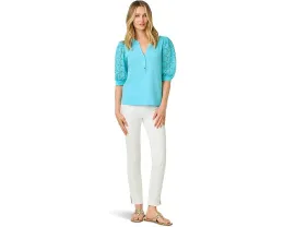 Топ Ronson с ажурными рукавами и пуговицами от Lilly Pulitzer