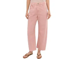 Джинсы Hattie High-Rise Crop Barrel AG Jeans из серо-розовой ткани Sulfur Sparkling Rose с зауженным кроем
